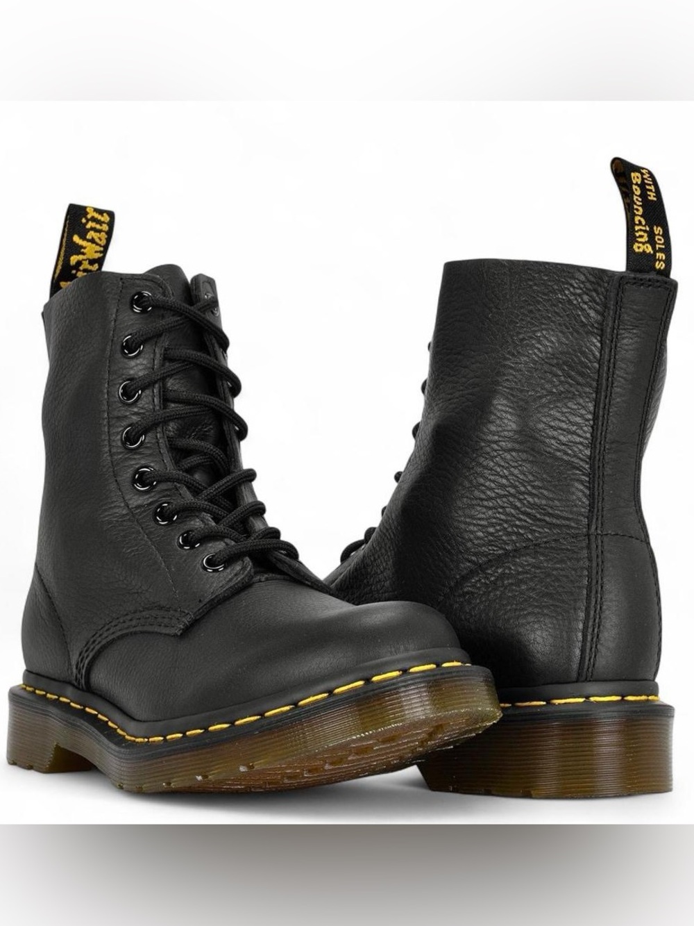 Dr. Martens 1460 Pascal Virginia Black Leather Lace Up Boots